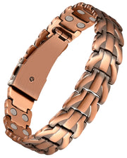 Jecanori Pure Copper Bracelet for Men with two-row magnets for everyday wear.
