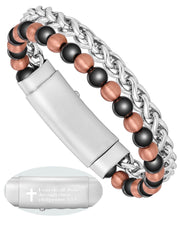 Jecanori copper magnetic bracelet for men with cross design, everyday wear.