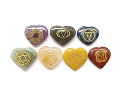 Jet International 7 Chakra Heart Stone Set main view ideal for meditation and chakra balance.