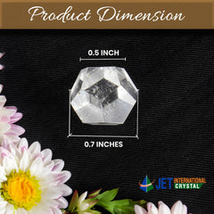Jet International dodecahedron crystal face detail showcasing craftsmanship for spiritual practice.