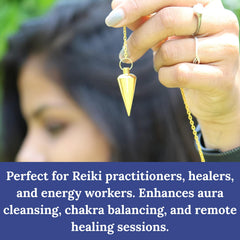 Jet International Gold Cone Chamber Pendulum showing the chamber ready for oils or sigils.