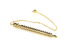 Jet International ISIS brass pendulum 16 with cord for meditation and intuition enhancement.