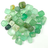 Jet International Jet Green Fluorite tumbled stone on desk enhances focus and calm