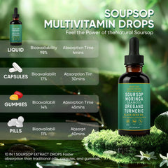 Close-up of sea moss, moringa, and turmeric ingredients in the blend.