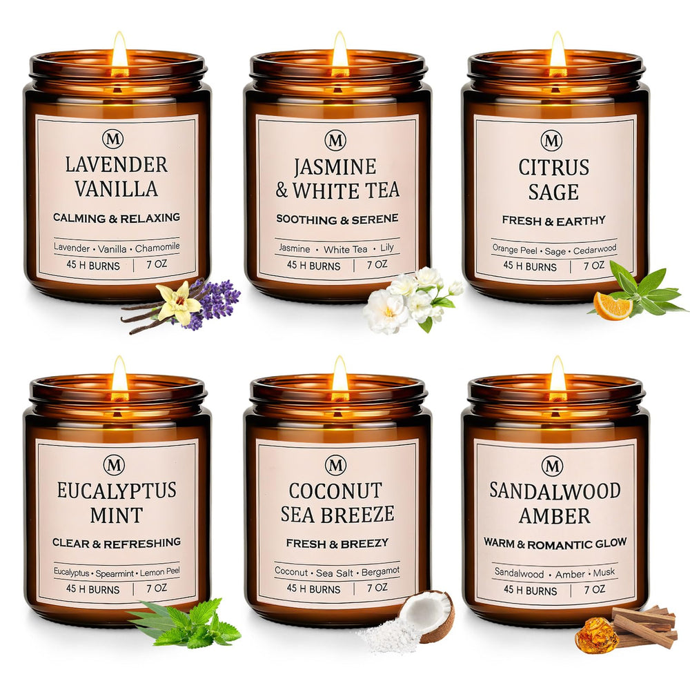 JGXLQ Lavender Vanilla candle in the six pack for relaxing evenings