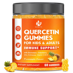JIANKYTZ quercetin bromelain gummies in pineapple flavor on bottle for daily immune support