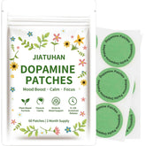 JIATUHAN Dopamine Patches Extra Strength box highlighting mood support with plant-based ingredients.