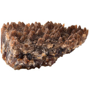 JIC Gem amber calcite cluster front view with warm glow for meditation spaces.