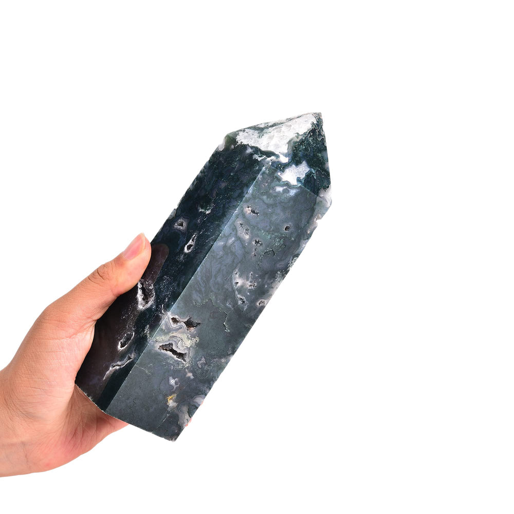 JIC Gem Aquatic Agate Wand Stand for serene spaces and energy focus.