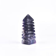 JIC Gem Colorful Fluorite Crystal Tower Pagoda on desk enhances focus and calm energy