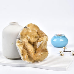 JIC Gem druzy quartz geode crystal adds sparkle to your space.