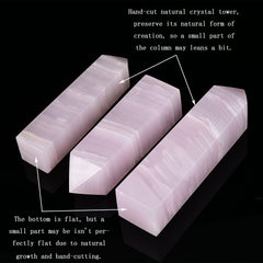 JIC Gem pink calcite supports calm mood in quiet reflection and emotional work.