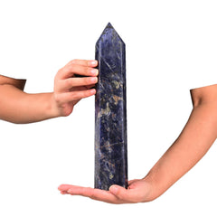 JIC Gem extra-large blue sodalite wand for meditation and clarity.
