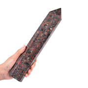 JIC Gem large Brazilian red agate tower with six facets for balanced energy.