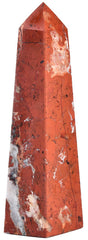 JIC Gem large red jasper tower, front view, ideal for energy focus in the living room.