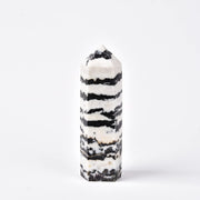 JIC Gem Zebra Quartz Wand in black and white facets for focused meditation.