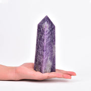 JIC Gem Lepidolite tower closeup highlights natural color for meditation and energy work.