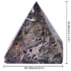 JIC Gem purple sphalerite geode pyramid close-up reveals quartz and calcite details