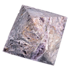 JIC Gem purple sphalerite geode pyramid top view showing apex energy focus for desks