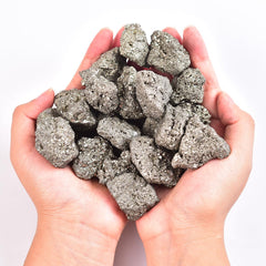 JIC Gem natural pyrite cluster with metallic luster for energy work