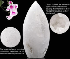 JIC Gem quartz geode crystal for insights and mindful focus