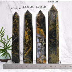 JIC Gem quartz obelisk tower with hexagonal facets for energy focus
