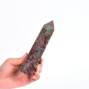 JIC Gem red-green strawberry quartz symbiosis tower energizes meditation and focus.