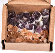 JIC Gem rough citrine-amethyst points bulk for crafts and home decor.
