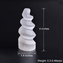 JIC Gem selenite tower spiral 4in adds peaceful ambience to living spaces
