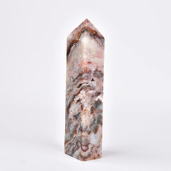 JIC Gem striped agate tower adds natural beauty to meditation spaces.