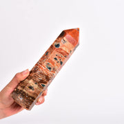 JIC Gem sunstone six-facets wand top focuses energy for Reiki sessions