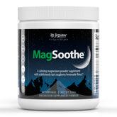 Jigsaw Health MagSoothe raspberry lemonade bottle showcases calming magnesium powder for restful evenings.