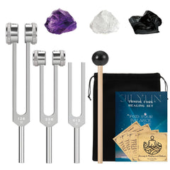 JILYUN 128Hz tuning forks with obsidian for grounding during practice