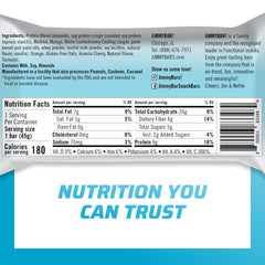 Jimmybar Immune Orange Citrus Blast closeup crumble emphasizes premium texture for a satisfying bite.