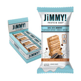 JIMMYBAR Sea Salt Caramel bar pack shot highlights protein and caffeine
