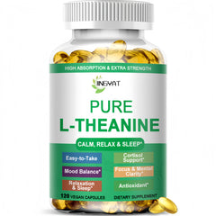 JINGYAT L-Theanine 400mg softgels bottle for daily calm and focus.