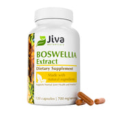 Jiva Botanicals Boswellia bottle front view, 120 capsules for joint support