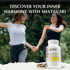 Bottle shows nutrition facts for easy dosing with Jiva Botanicals Shatavari.