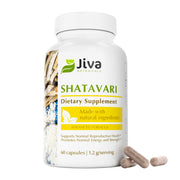Jiva Botanicals Shatavari capsules bottle for daily wellness and hormonal balance.