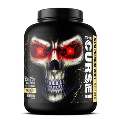 JNX The Curse Vanilla Bean tub highlighting high-protein formula for lean muscle support