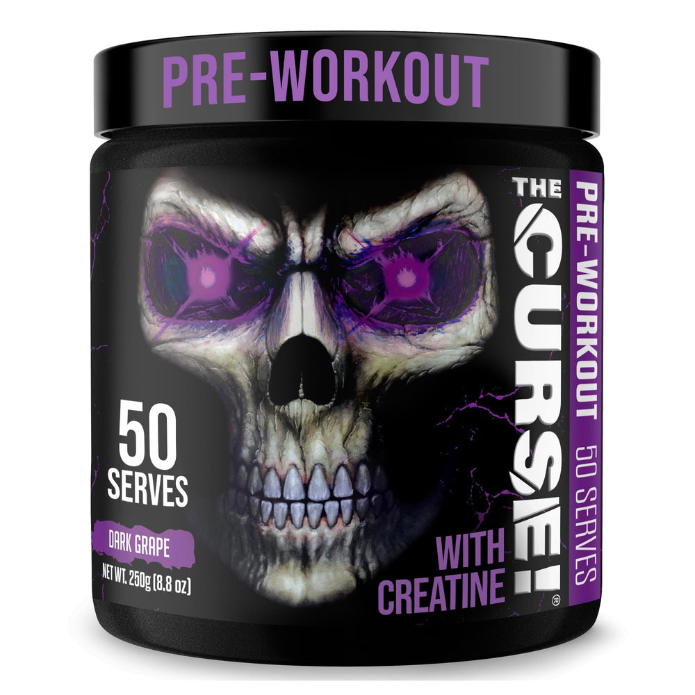JNX SPORTS The Curse dark grape tub with scoop for an energy boost