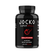 Jocko Fuel Antarctic Krill Oil bottle on counter suggesting joint and brain support