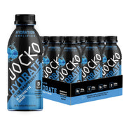 Jocko Fuel Hydrate blue raspberry bottle front view for on-the-go hydration