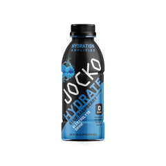 Jocko Fuel Hydrate bottle pouring blue raspberry electrolyte drink