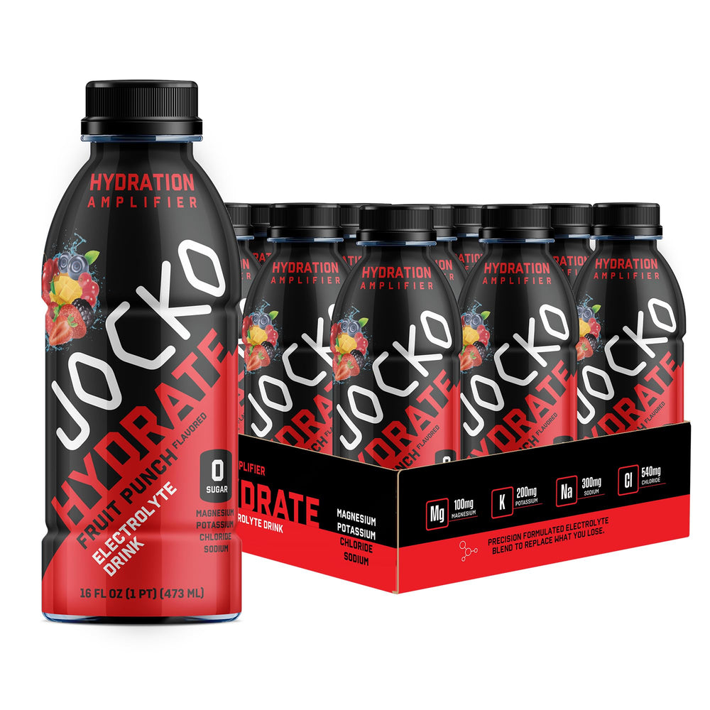 Jocko Fuel Hydrate bottle fruit punch flavor for fast hydration support