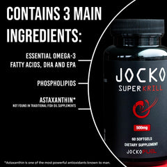 Jocko Fuel Antarctic Krill Oil nutrition label with omega-3 details