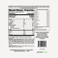 Jocko Fuel Mölk label close-up highlighting monk fruit blend and low sugar