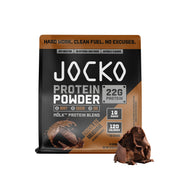 Jocko Fuel Mölk whey powder chocolate milkshake tub front view for post-workout recovery