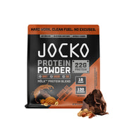 Jocko Fuel Mölk protein powder bottle with Chocolate Peanut Butter for daily fueling.