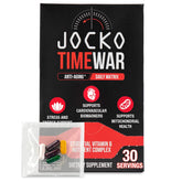 Jocko Fuel TIME WAR bottle closeup highlighting daily wellness support.